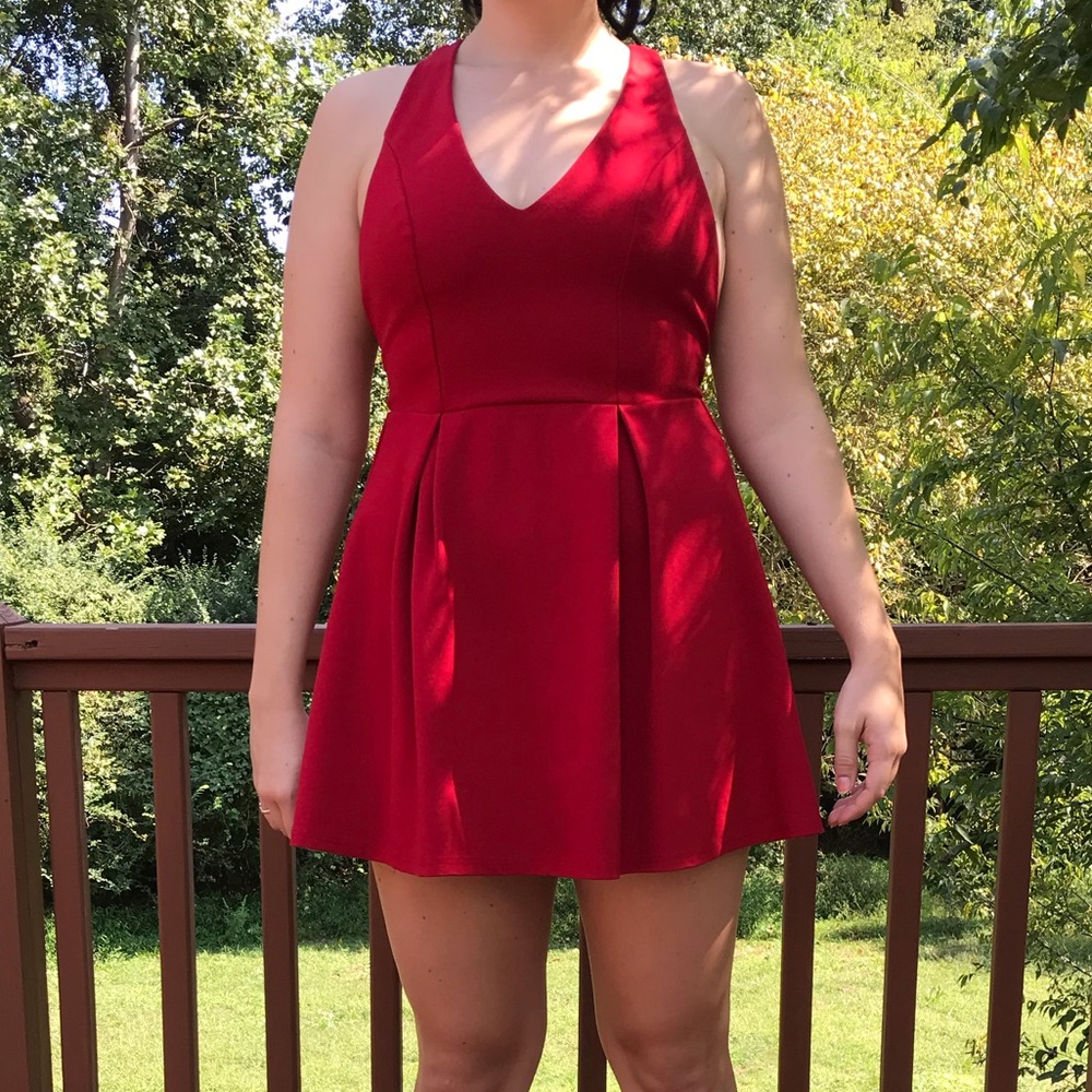 Red Open-back Dress